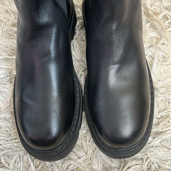 NWOB Voile Blanche Tweed 09 Black Calfskin Leather Chelsea Boots size 40 US 10 - Picture 7 of 14